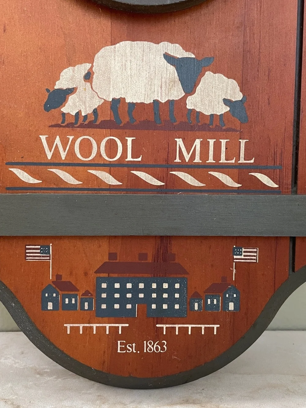 Vintage Elgin Clock Co Wool Mill Wall Clock | Primitive Farmhouse Decor